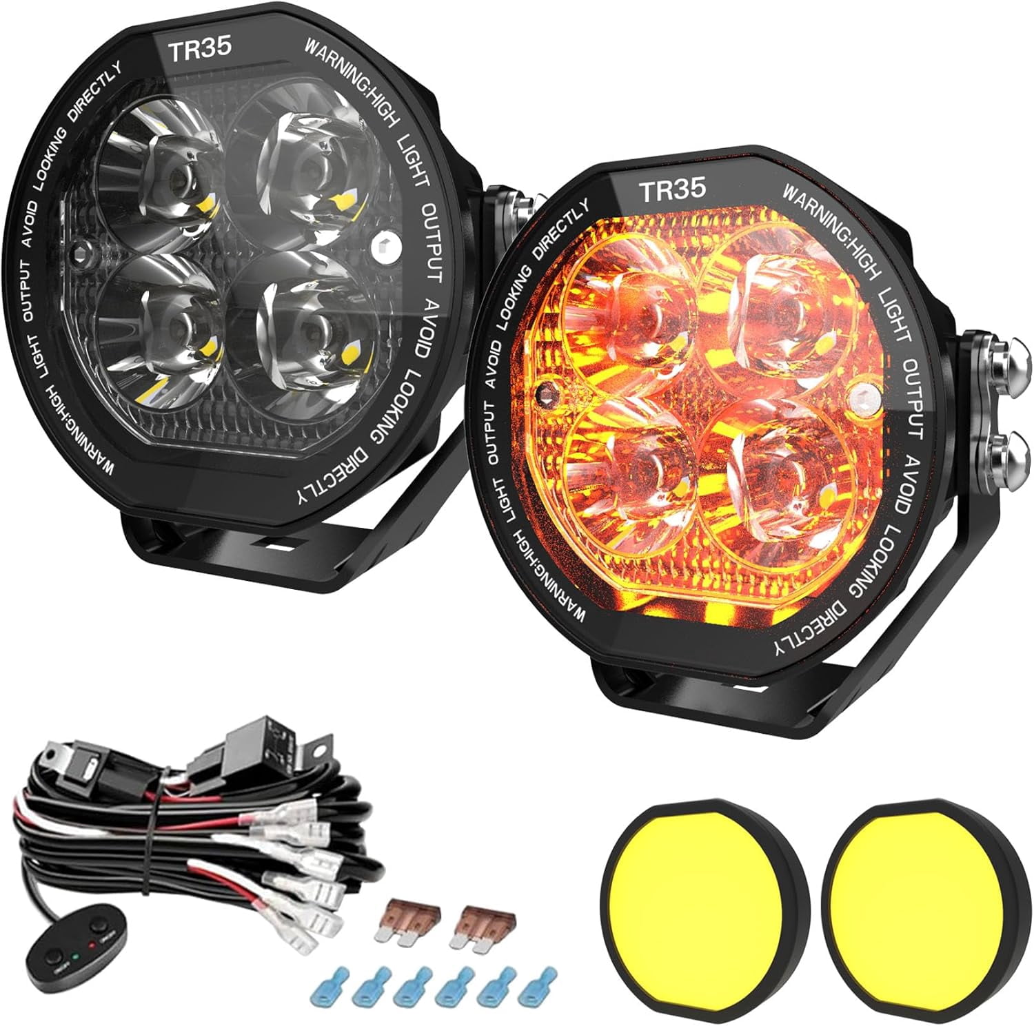 OFFROADTOWN-3.5 80W Round LED Lights Driving Ditch Pods for Truck Pickup SUV
