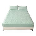 thumbnail image 1 of BLUEONUS Ultra Soft Waterproof Fitted Sheet, Machine Washable Mattress Cover for Home Hotel, Twin, Light Green(No pillowcases), 1 of 1