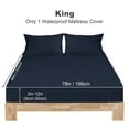 thumbnail image 1 of BLUEONUS Ultra Soft Waterproof Fitted Sheet, Washable Mattress Cover for Home, Hotel(King, Navy Blue), 1 of 1