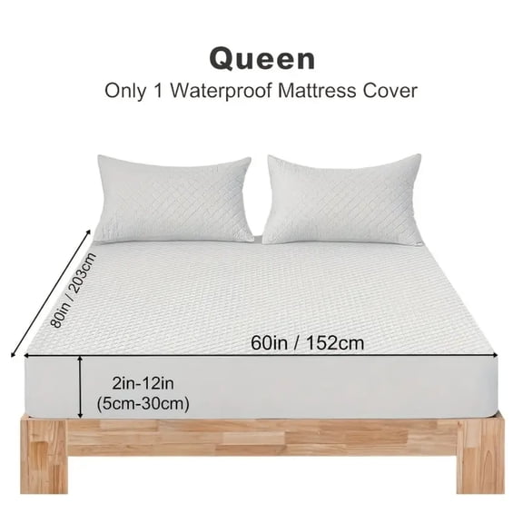 BLUEONUS Ultra Soft Waterproof Fitted Sheet, Washable Mattress Cover for Home, Hotel(Queen, White)