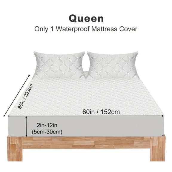 BLUEONUS Ultra Soft Waterproof Fitted Sheet, Washable Mattress Cover for Home, Hotel(Queen, White)