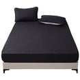 thumbnail image 1 of BLUEONUS Ultra Soft Waterproof Fitted Sheet, Washable Mattress Cover for Home, Hotel(Twin, Black), 1 of 1