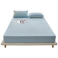 thumbnail image 1 of BLUEONUS Ultra Soft Waterproof Fitted Sheet, Washable Mattress Cover for Home, Hotel(Twin, Light Blue), 1 of 1