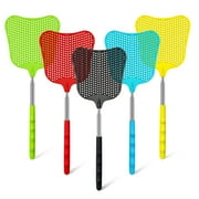 BLUEPLANET Extendable Fly Swatter, Durable Telescopic Plastic Fly Swatter Heavy Duty Set, Retractable Flyswatter Fly Killer with Stainless Steel Long Handle - 5 Pack