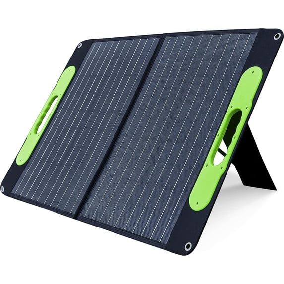 BLUERISE 60W Solar Panel Monocrystalline ETFE Cover Portable Foldable Solar Charger for Portable Power Station Generator, iPhone, Ipad, Laptop USB QC 3.0, Typc C Output for Outdoor Camping Van