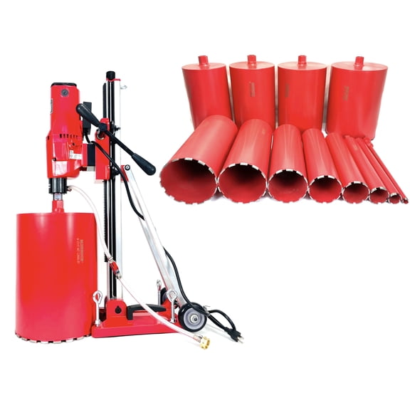 BLUEROCK 12Z1 T/S Concrete Core Drill & 1"-12" Diamond Wet Bit Set PACKAGE DEAL