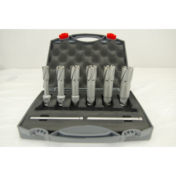 BLUEROCK 6 Piece Set 2" Depth Tungsten Carbide Tip (TCT) Annular Cutter Bits for Magnetic Drill