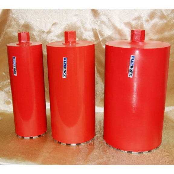 BLUEROCK 7" - 12" Diamond Wet Coring Bit Set For Concrete Cement Rebar Asphalt Core Drill - PACKAGE DEAL