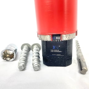 BLUEROCK BLOCK 2.5" Diamond Core Drill Pilot Start Guide Kit Concrete Centering Template with SDS Drill Bit & Reusable Anchors
