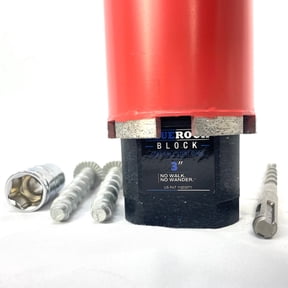BLUEROCK BLOCK 3" Diamond Core Drill Pilot Start Guide Kit Concrete Centering Template with SDS Drill Bit & Reusable Anchors