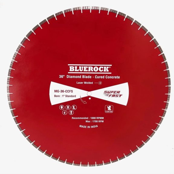BLUEROCK 36 Pro Series Diamond Blade Cured Concrete Flat Floor Saw 1" Bore MG-36-CCFS
