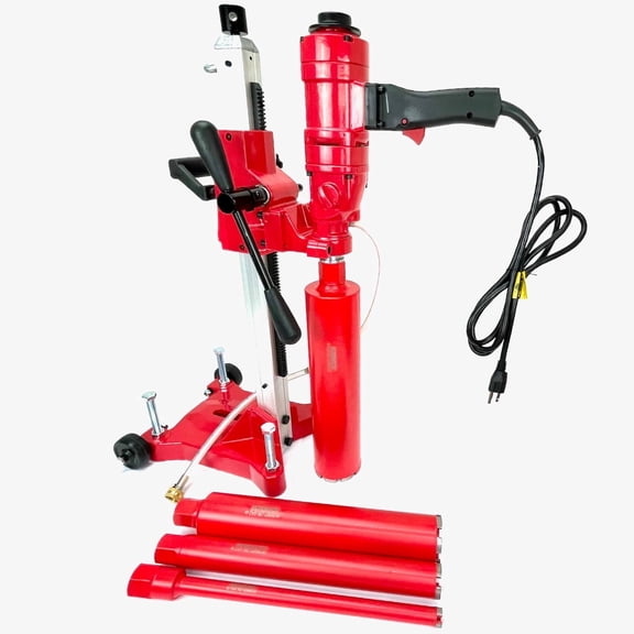 BLUEROCK Model 4Z1RB Core Drill With Rolling Base Stand & 1-4" Bit Set - Package Deal