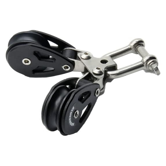 BLUESHARK 28mm Split Double Aluminum Sailing Block with Shackle Choose Quantity (10-Pack) 2106
