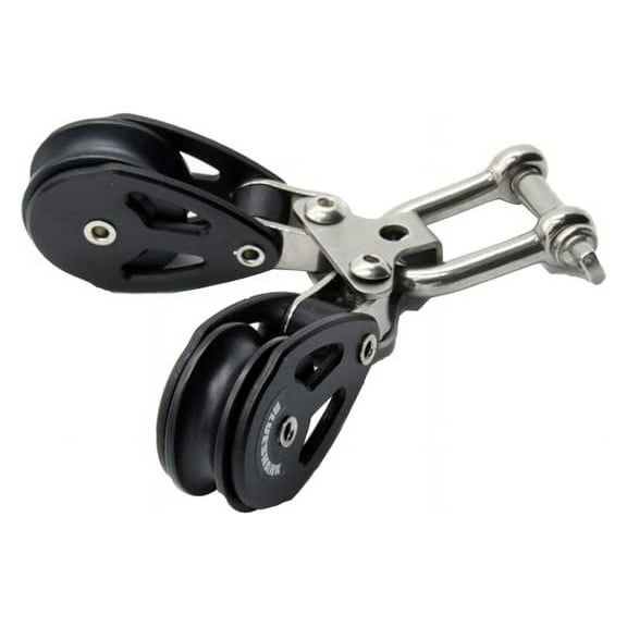 BLUESHARK 28mm Split Double Aluminum Sailing Block with Shackle Choose Quantity (2-Pack) 2106