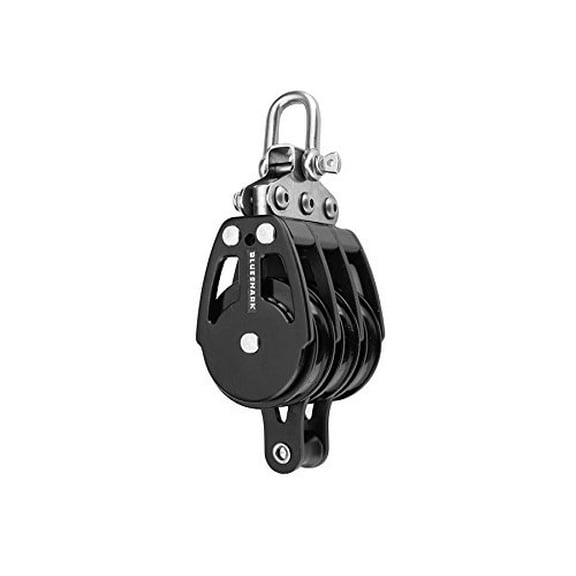 BLUESHARK 38mm Fixed Triple Becket Aluminum Sailing Block Choose Quantity (1-Pack) 2257
