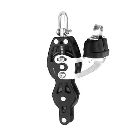 BLUESHARK 38mm Single Swivel Fiddle Becket Adjustable Cam Sailing Block Choose Quantity (2-Pack) 2260