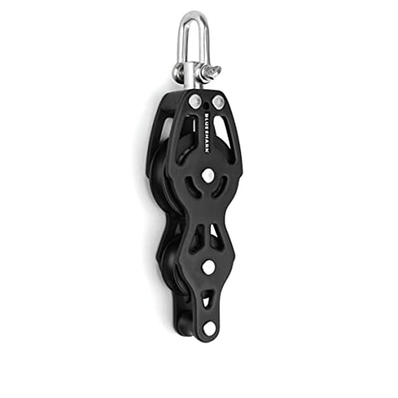 BLUESHARK 38mm Single Swivel Fiddle Becket Aluminum Sailing Block Choose Quantity (1-Pack) 2259