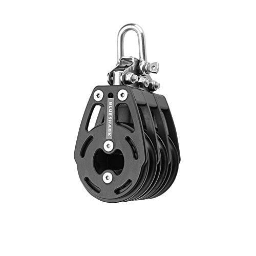 Sailing Block Spring BLUESHARK 57mm Fixed Triple Aluminum Sailing Block Choose Quantity (1 ...