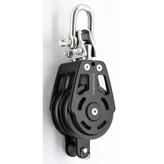 BLUESHARK 60mm Double Becket Fixed High Performance Aluminum Sailing Block Choose Quantity (1-Pack) 2677