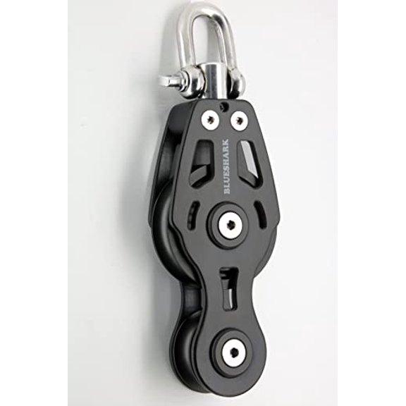 BLUESHARK 75mm Single Swivel Fiddle High Performance Aluminum Sailing Block Choose Quantity (2-Pack) 2780