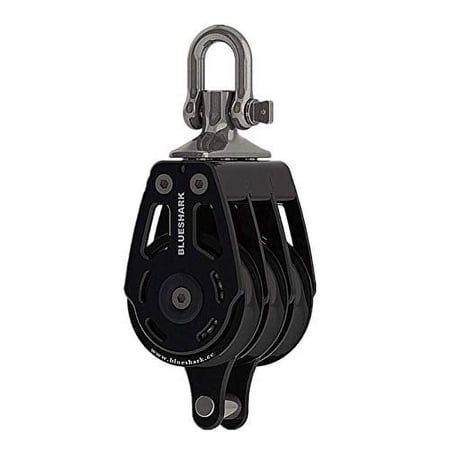BLUESHARK 75mm Triple Fixed Becket High Performance Aluminum Sailing Block Choose Quantity (2-Pack) 2778