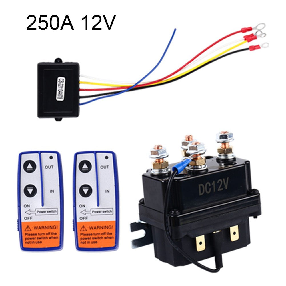 BLUESON 12V 250A Contactor Winch Control Solenoid Twin Wireless Remote ...