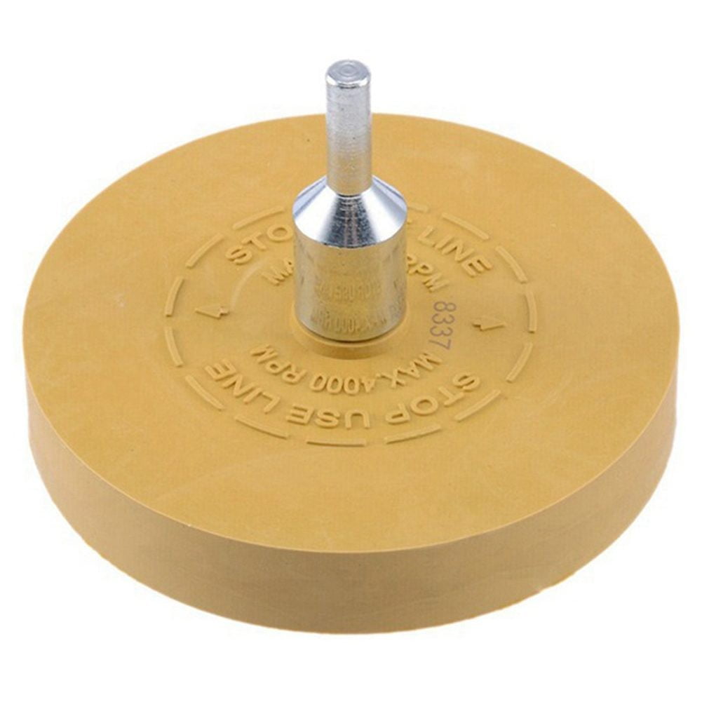 BLUESON 88mm Rubber Eraser Caramel Wheel FREE DRILL Attachment Low Heat