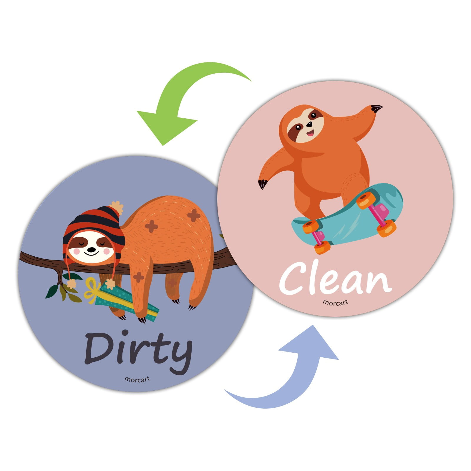 BLUESON Clean Dirty Dishwasher NonScratch Sticker