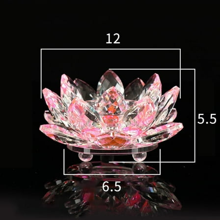 BLUESON Crystal Glass Lotus Flower Candle Holder Candlestick Home Decor Craft Tea Light, Pink