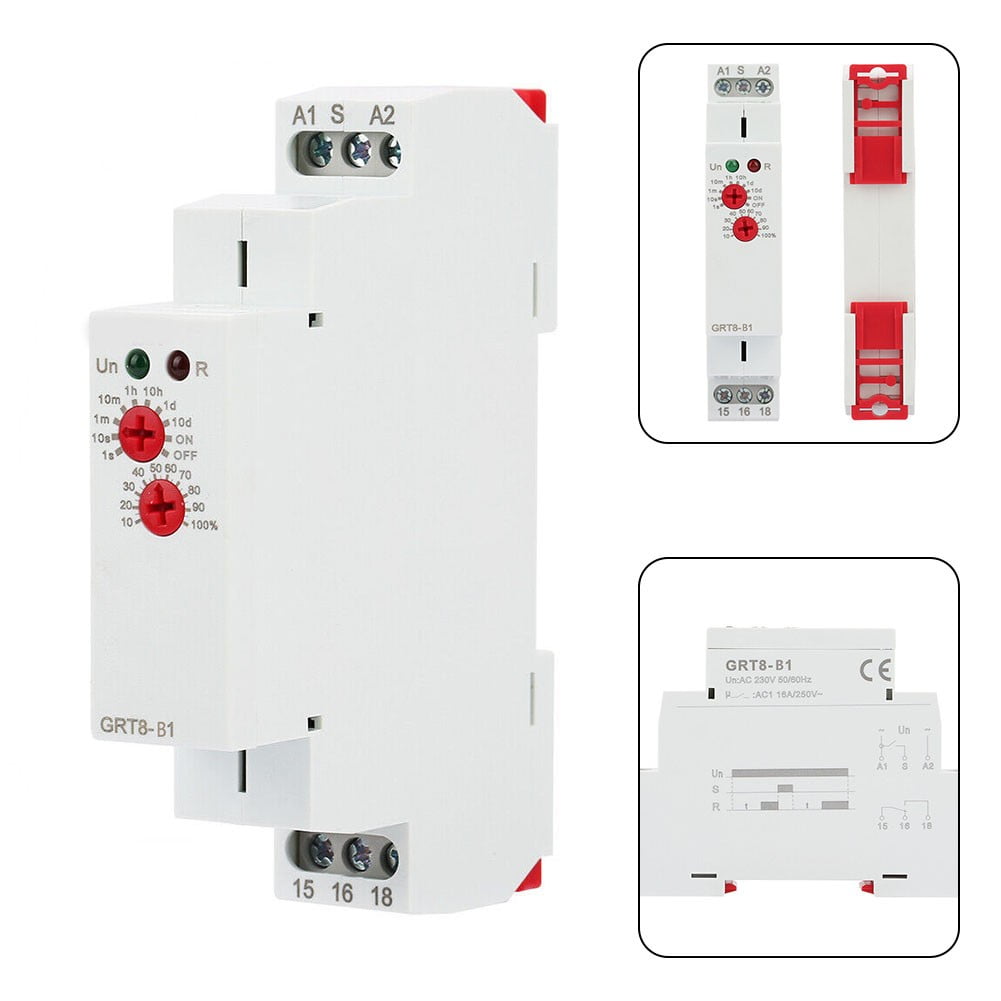 BLUESON Delay Relay Time Relay 230V Grt8B1 ShutOff Relay Time Din