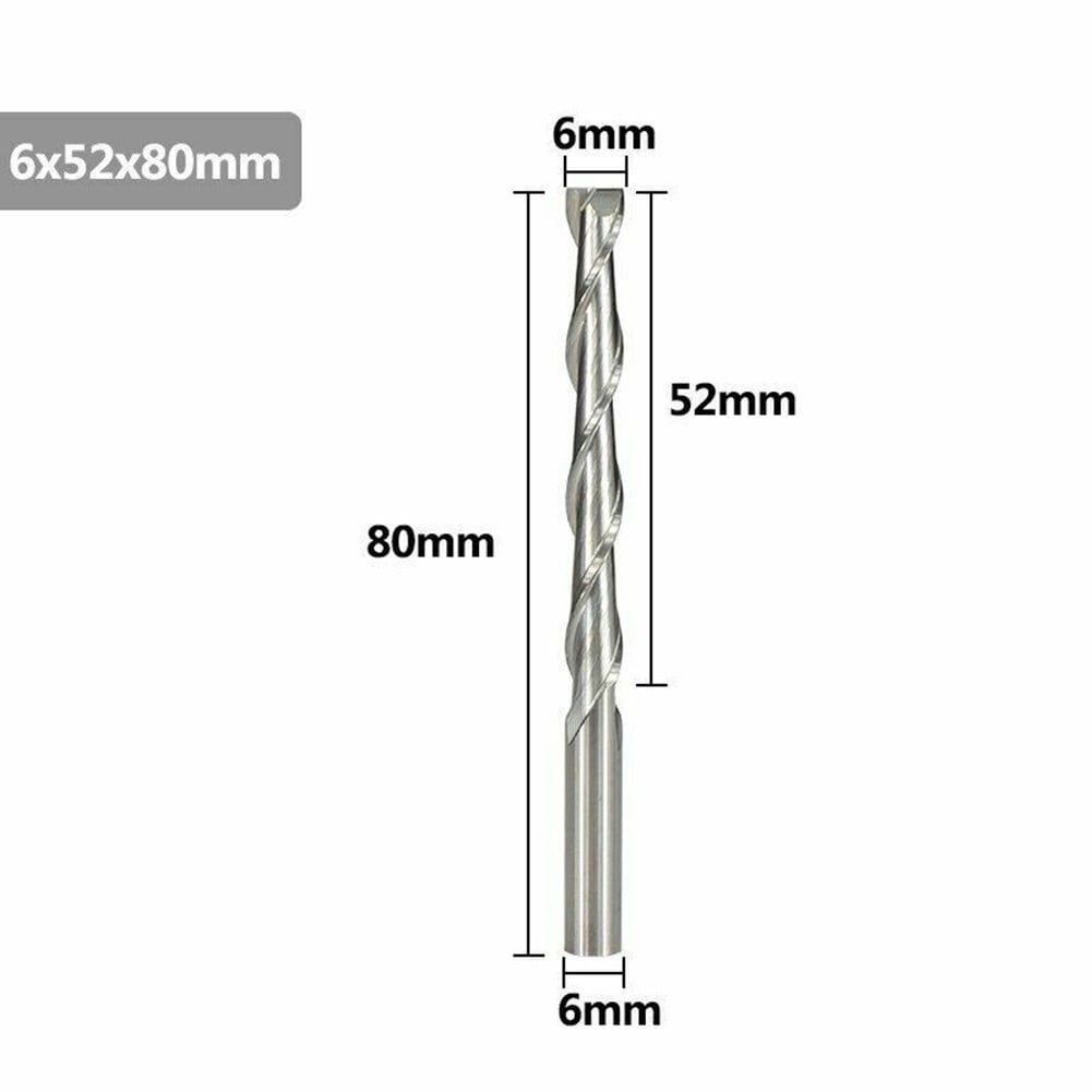 BLUESON Flat End Mill 6Mm Shank 2 Flute Spiral Milling Cutter Cnc