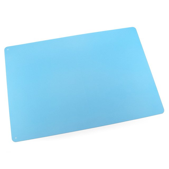 BLUESON Large Food Grade Square Placemat Silicone Mat Heat Insulation NonSlip Pad, Light blue