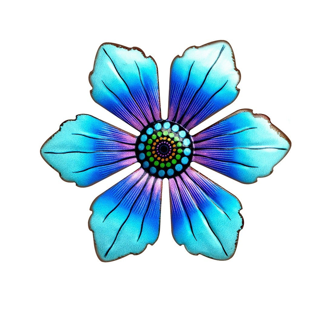 BLUESON Metal Flower Wall Decor, Outdoor Wall Art, Fence Art Wall