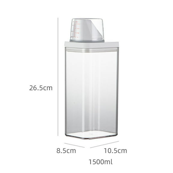BLUESON Plastic Laundry Washing Up Powder Container Soap Detergents Storage Box Lid, 1500ml