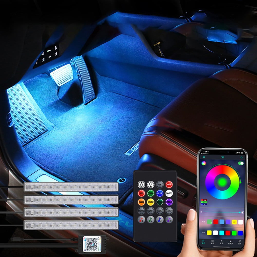 BLUESON Rgb Led Lights Car Interior Floor Decor Atmosphere Strip Lamp