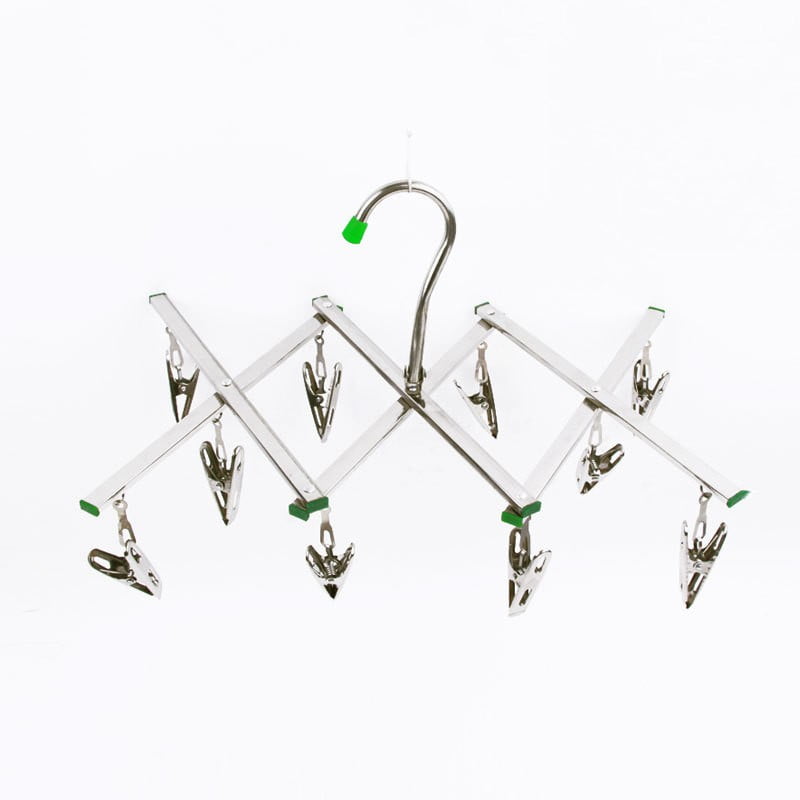 BLUESON Stainless Steel 10/20 Clips Folding Underwear Sock Laundry Hanger Drying Rack, 10Clips