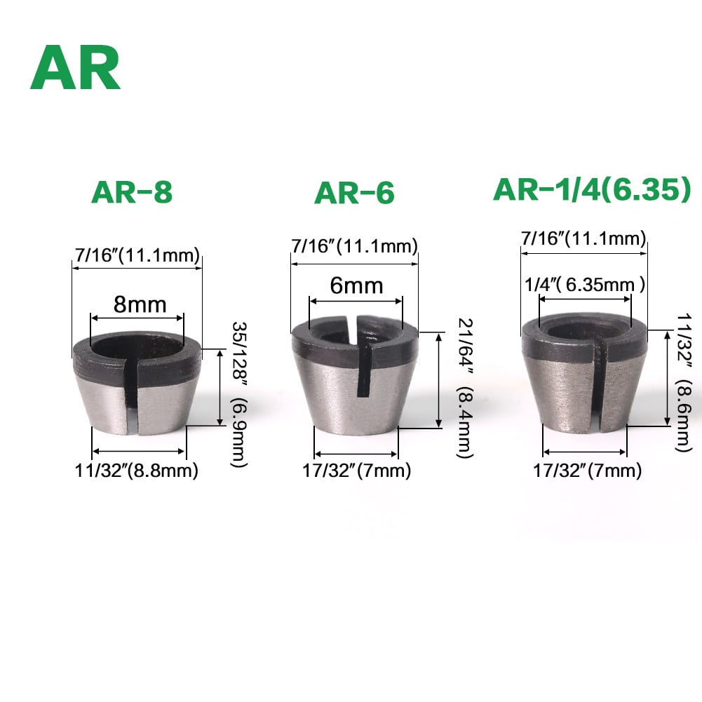 BLUESON Trimming Engraving Machine Collet Chucks Router Bit Shank