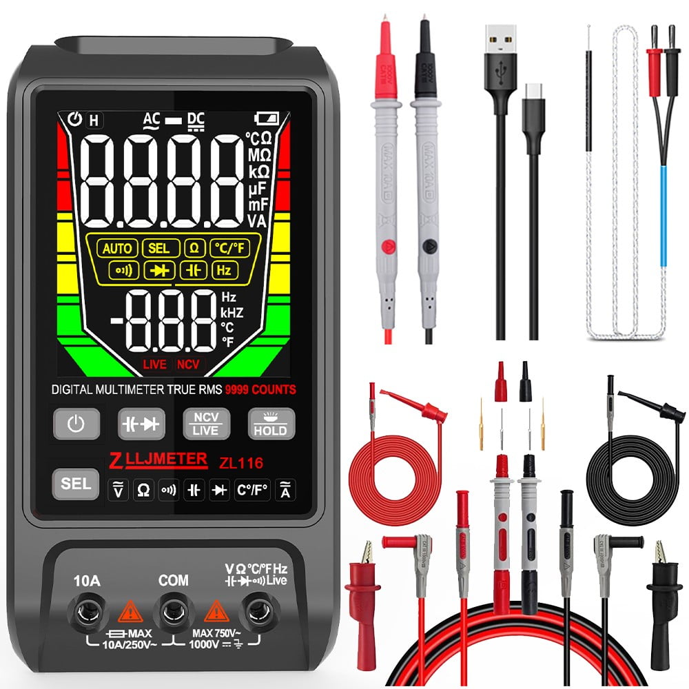 BLUESON Usb Rechargeable MultiFunction Multimeter Ac And Dc Current