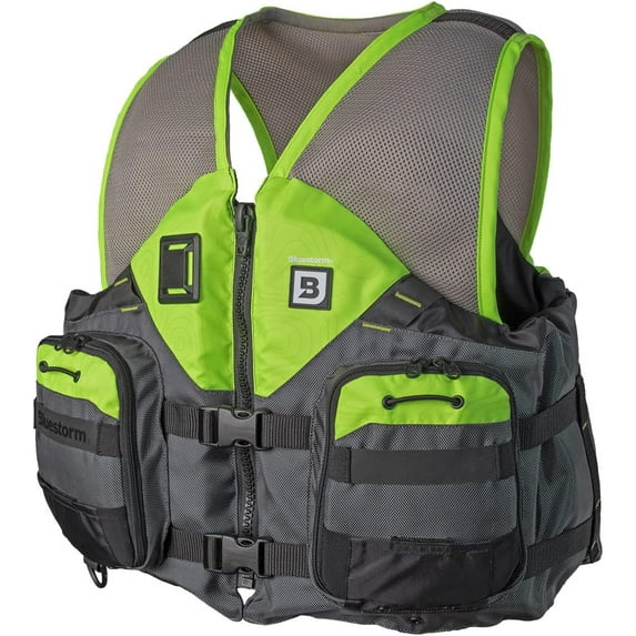 BLUESTORM Sportsman Life Jacket PFD - US Coast Guard (USCG) Approved Type 3 Life Vest Preserver for Fishing, Kayaking, & More