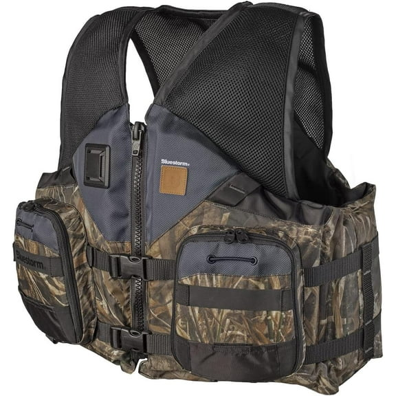 BLUESTORM Sportsman Life Jacket PFD - US  Guard (USCG) Approved Type 3 Life Vest Preserver for Fishing, Kayaking, & More