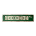 thumbnail image 1 of BLUETICK COONHOUND Vintage Plastic Street Sign hunting dog breeder hunter pet | Indoor/Outdoor |  24" Wide, 1 of 4