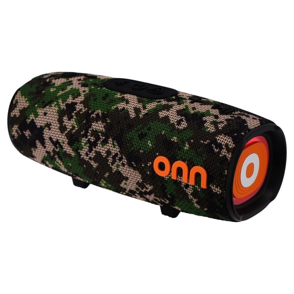 onn Medium Rugged Speaker with LED Lighting, Camo