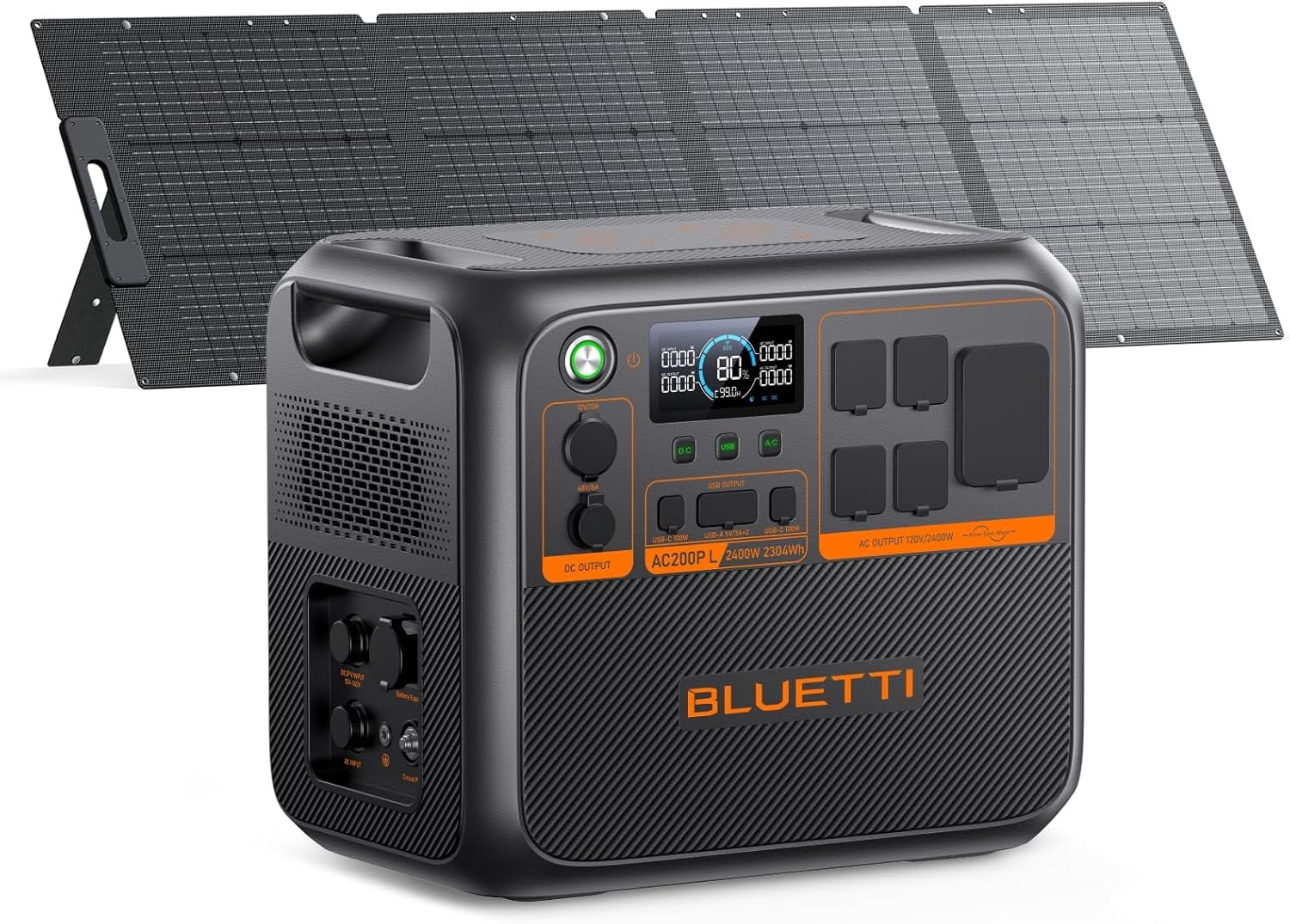 BLUETTI AC200PL Solar Generator with 200W Solar Panel (Ships