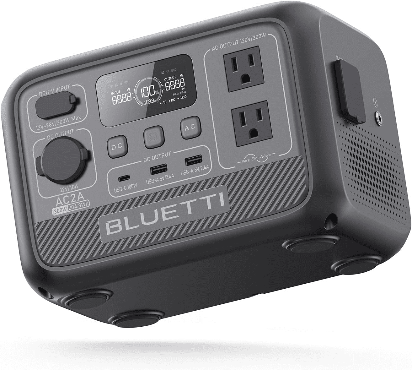 Bluetti AC2A Portable Solar Generator, 204.8Wh LiFePO4 Battery