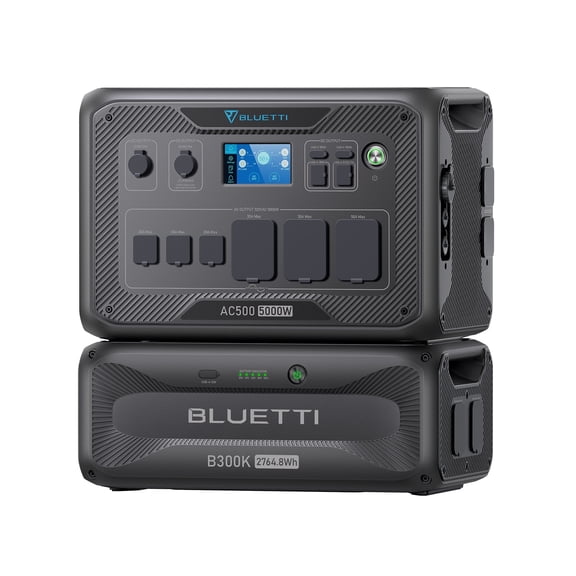 BLUETTI AC500 Power Station & B300K Expansion Battery, 2764.8Wh LiFePO4, 6x 5000W AC Outlets, 10KW Peak, 50A NEMA 14-50R, Modular Backup System for Home Use & Emergency
