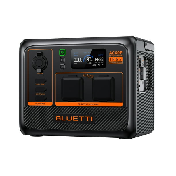 BLUETTI AC60P 600W 504Wh LiFePO4 Portable Power Station for Home Backup