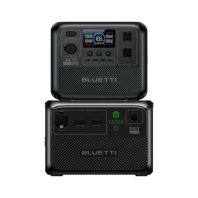 BLUETTI AC70 + B80 1000W Continuous / 2000W Peak Portable