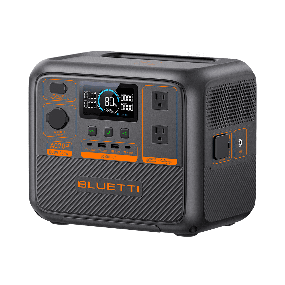BLUETTI AC70P 1000W 864Wh Portable Power Station | Generator for
