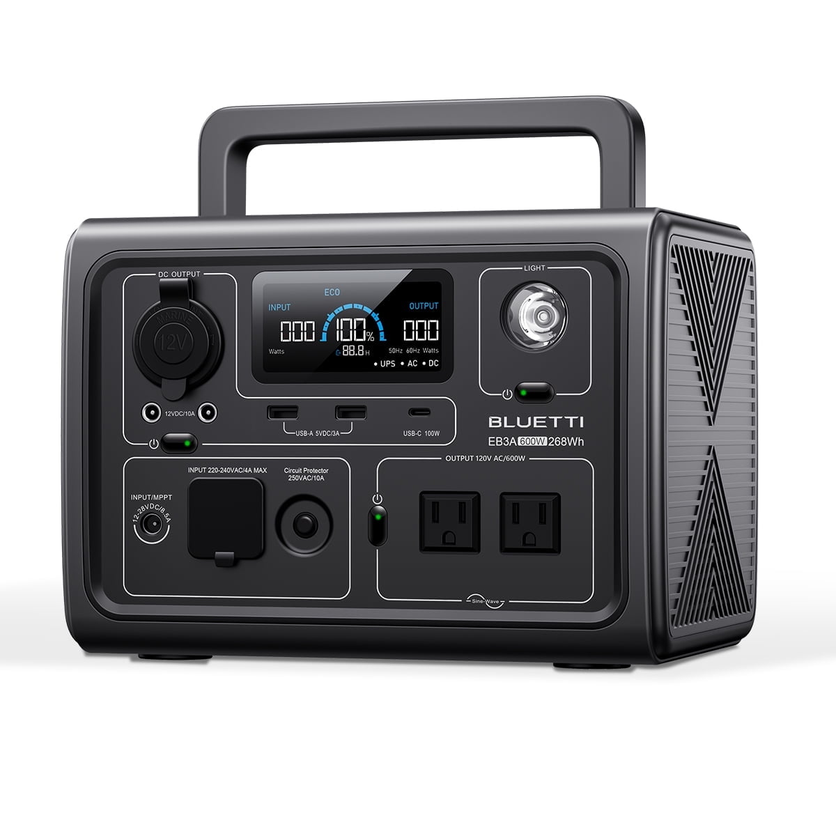 BLUETTI EB3A Portable Generator on sale,600W Solar Generator, 268Wh LiFePO4 Power Station for Camping, Home Use, Emergency