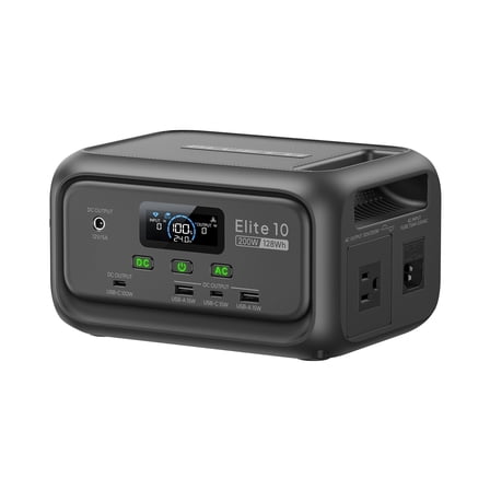 BLUETTI Elite 10 (2025 New) Mini Power Station, 128Wh LFP Power Bank with 200W AC Outlet, 10ms UPS, Portable Power for Camping, Travel, and Outage